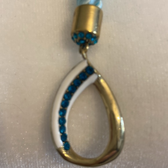 Heidi Daus “Summer Breeze” Lariat Style 30” Turquoise Cord Necklace. - Picture 4 of 9